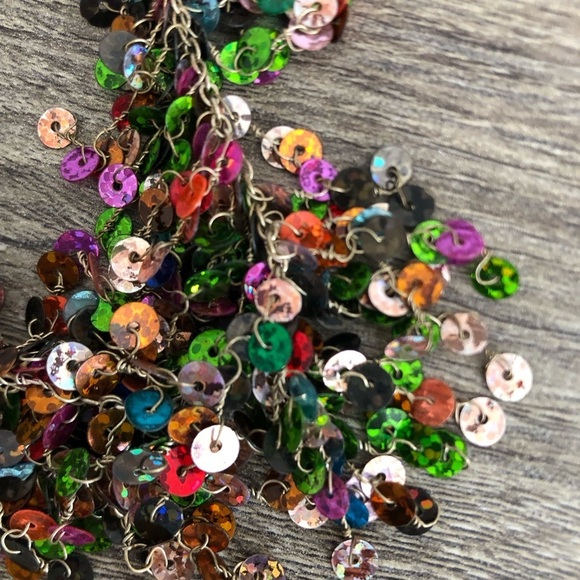 Vtg Multicolour Sequin Necklace - Picture 10 of 12